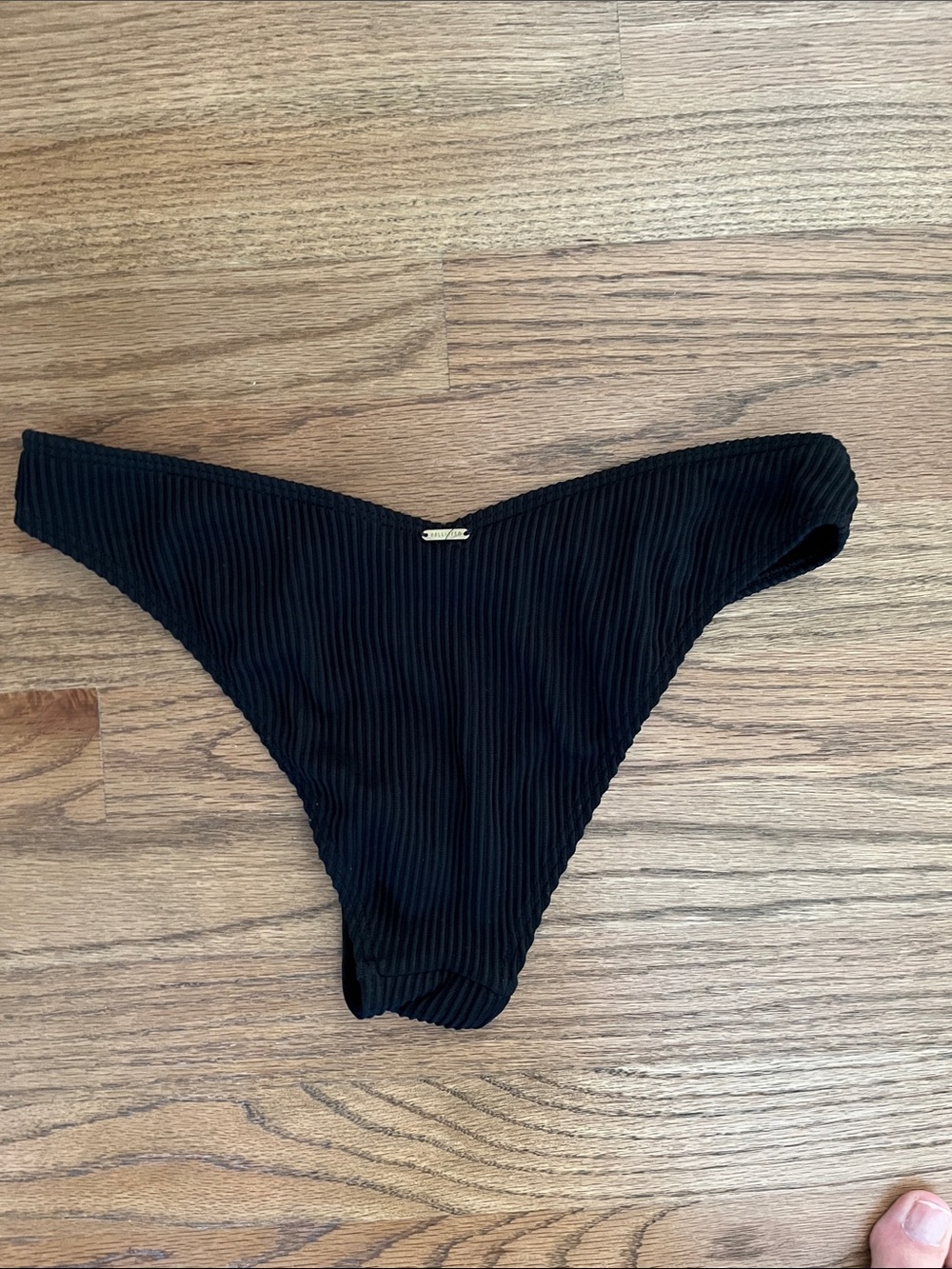 Hollister Black Ribbed V-Front Bikini Bottom - Picture 2 of 2